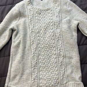 Women's Cable Knit Sweater - Light Gray